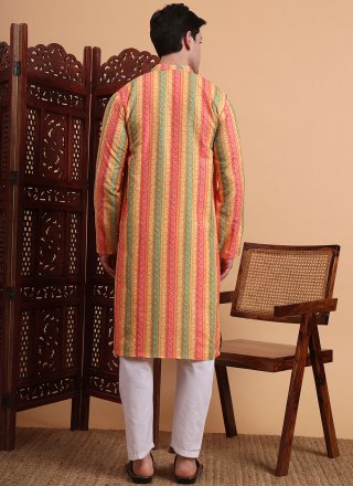 Multi Colour Rayon Print Work Kurta Mens Wear
