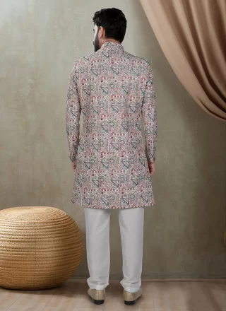 Multi Colour Silk Embroidered, Sequins and Thread Work Indo Western