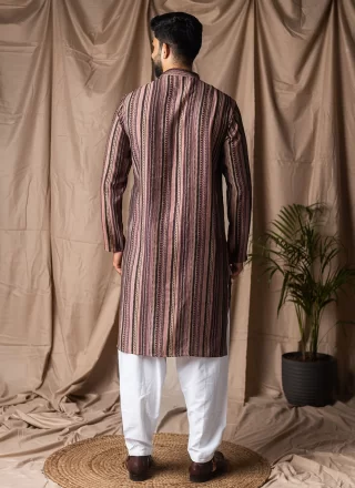 Multi Colour Silk Kurta Pyjama