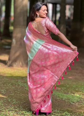 Multi Colour Silk Meenakari, Weaving and Zari Work Designer Saree