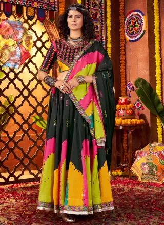 Multi Colour Silk Readymade Lehenga Choli