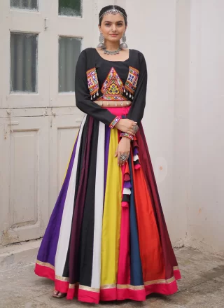 Multi Colour Silk Readymade Lehenga Choli 
