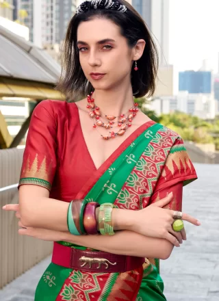 Multi Colour Silk Weaving Work Casual Sari for Casual