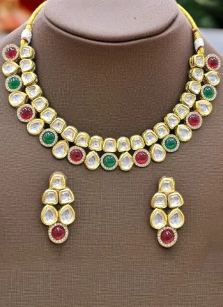 Multi Colour Stone Work Necklace Set