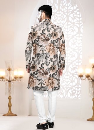 Multi Colour Velvet Indo Western with Print Work