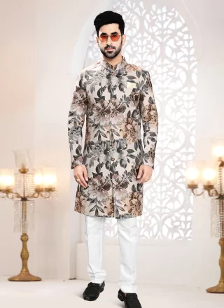 Multi Colour Velvet Indo Western with Print Work
