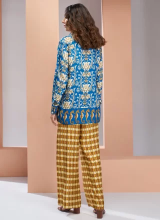 Muslin Designer Kurti In Blue