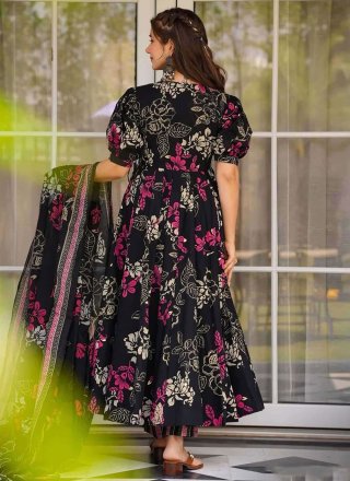 Muslin Pant Style Suit In Black