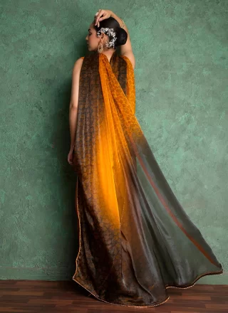 Mustard Chiffon Classic Sari