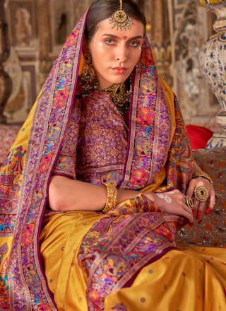 Mustard Silk Contemporary Saree