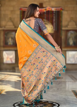 Mustard Silk Trendy Saree