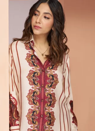 Mystic Off White Muslin Casual Kurti