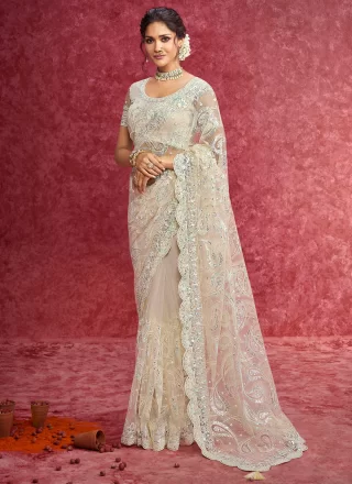Net Classic Sari In Beige