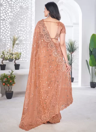 Net Classic Sari In Rust Color