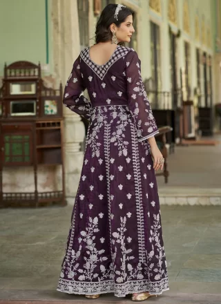 Net Trendy Suit In Purple