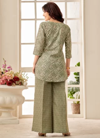 Nice Green Poly Cotton Designer Kurti