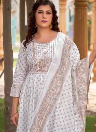 Off White Rayon Salwar Suit