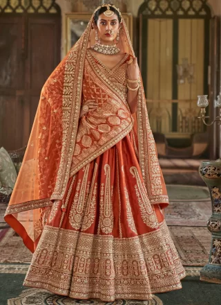 Off White Silk A - Line Lehenga Choli