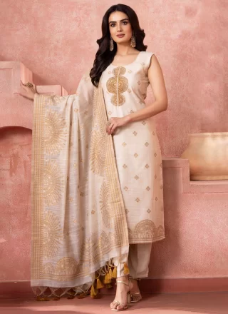 Off White Silk Readymade Style