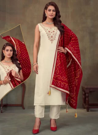 Off White Silk Salwar Suit