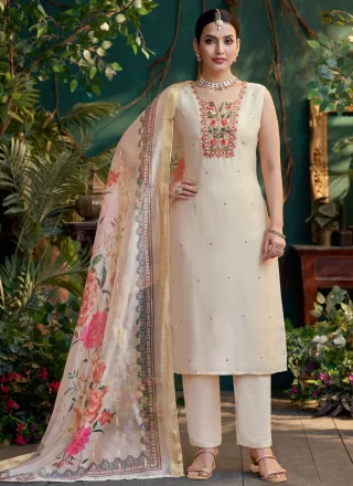 Off White Silk Salwar Suit