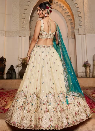Off White Tissue Lehenga Choli