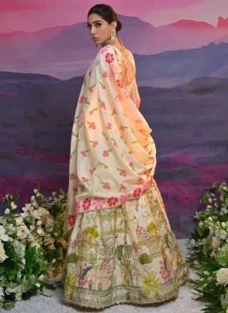 Off White Viscose Lehenga Choli
