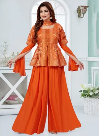 Orange Silk Salwar Suit