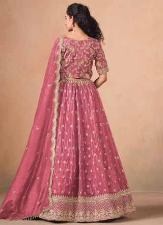 Organza Lehenga Choli In Pink