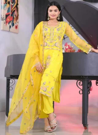 Organza Readymade Style with Embroidered, Sequins and Zari Work
