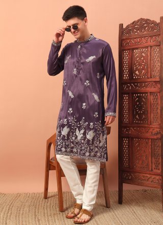 Orphic Purple Silk Kurta Pyjama