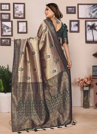Outstanding Green Banarasi Silk Classic Saree