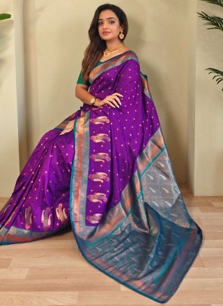 Paithni Classic Sari In Violet Colour