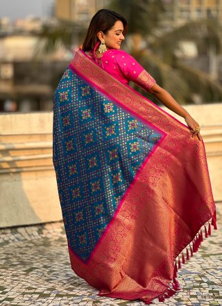 Patola Silk Contemporary Saree with Zari Work