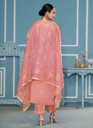 Peach Cotton Salwar Suit