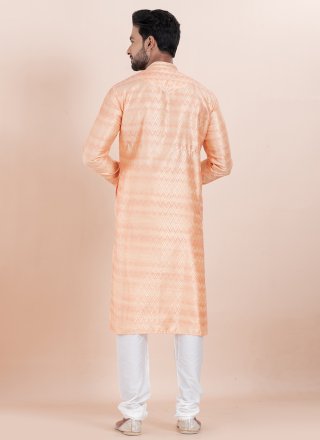Peach Cotton Silk Kurta Pyjama
