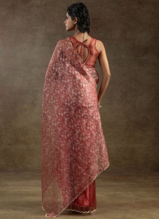 Peppy Crimson Crush Designer Saree