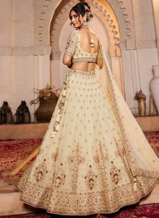Phenomenal Cream Tissue A - Line Lehenga Choli