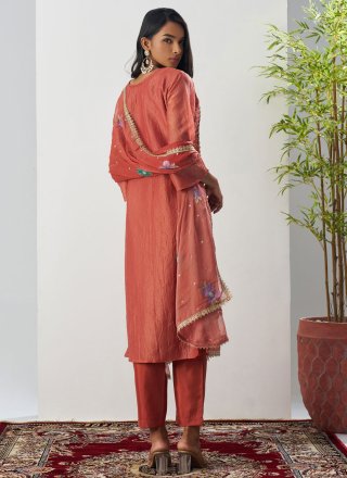 Pink and Rust Crush Readymade Style with Embroidered and Fancy Work