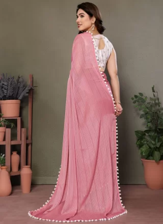 Pink Banglori Silk Contemporary Saree