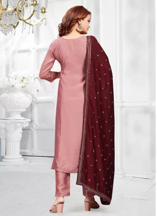 Pink Chanderi Silk Salwar Suit