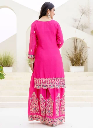 Pink Chinon Readymade Salwar Suit