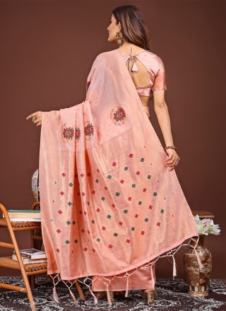 Pink Cotton Classic Saree