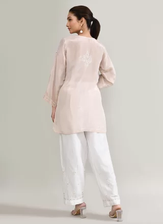 Pink Cotton Designer Kurti