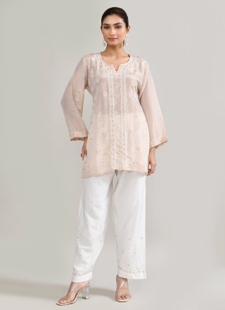 Pink Cotton Designer Kurti