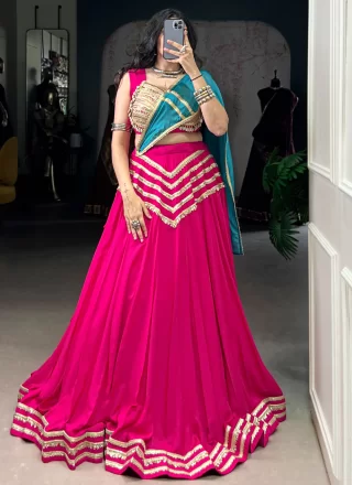 Pink Cotton Lehenga Choli