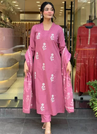 Pink Cotton Salwar Suit