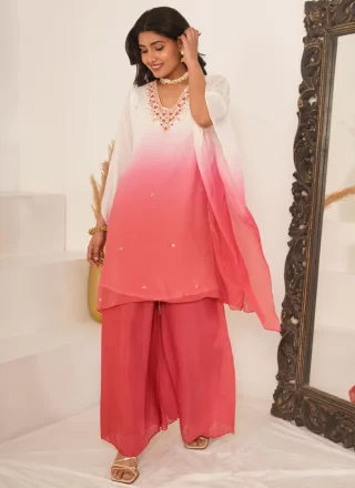 Pink Fancy Fabric Casual Kurti