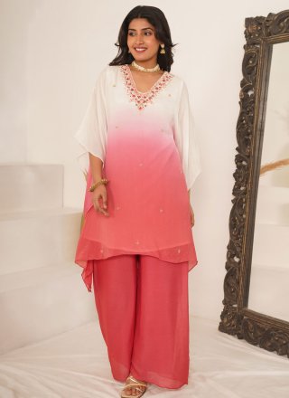 Pink Fancy Fabric Casual Kurti