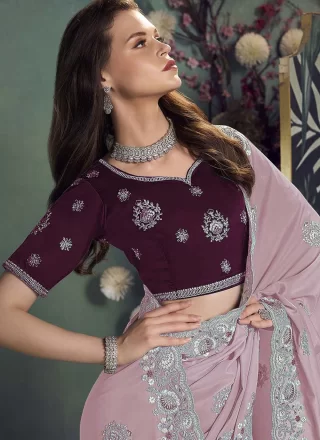 Pink Georgette Designer Saree